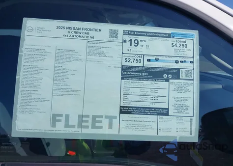 2025 Nissan Frontier S 4X4 from USA, damaged, VIN 1N6ED1EK0SN631943